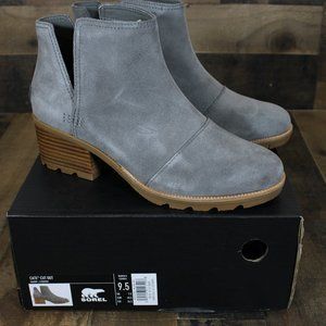 NIB SOREL CATE CUT OUT Quarry Gray Suede Boot
